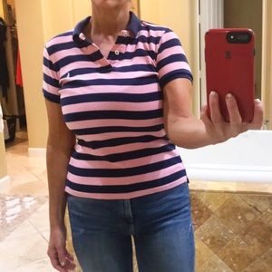 RALPH LAUREN SPORT, Polo Shirt, Blue&Pink, Size M